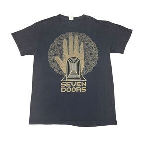 Seven Doors Mandala Palm T Shirt Black Size Medium Unisex‎ Trippy